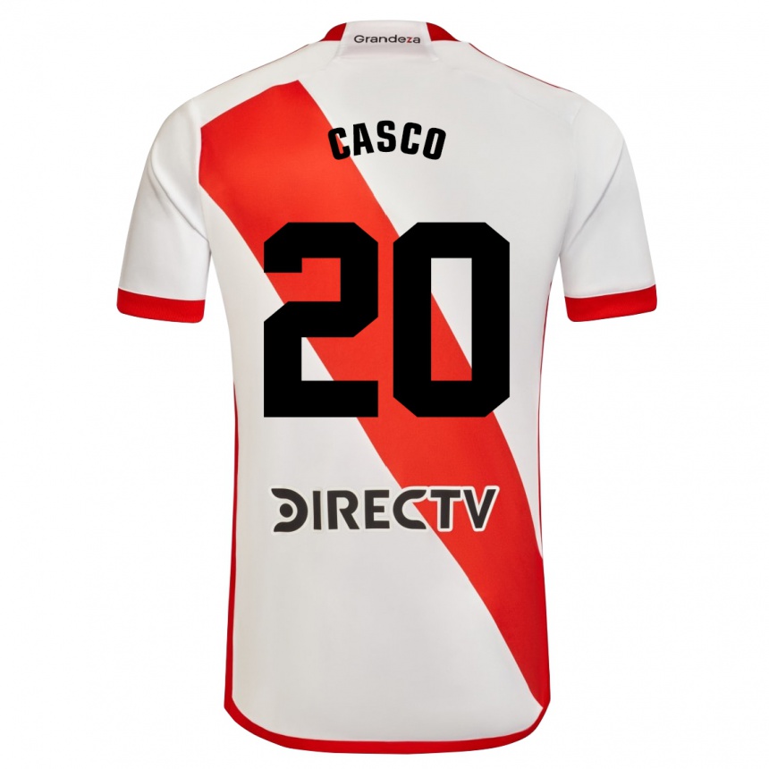 Férfi Labdarúgás Milton Casco #20 Fehér Piros Hazai Jersey 2024/25 Mez Póló Ing