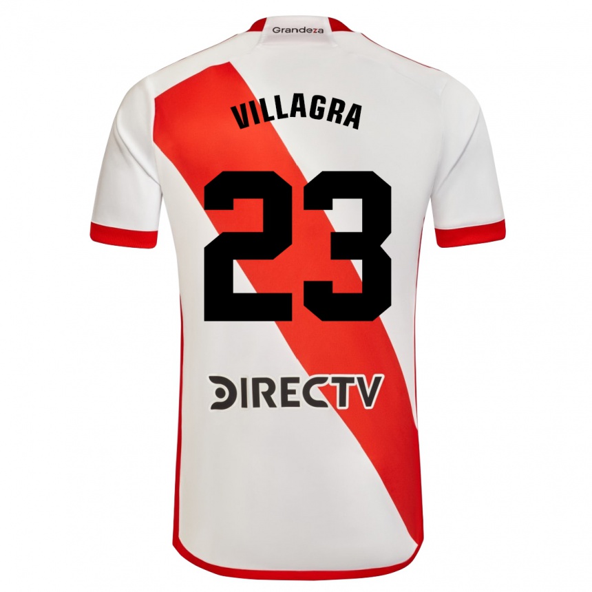 Férfi Labdarúgás Rodrigo Villagra #23 Fehér Piros Hazai Jersey 2024/25 Mez Póló Ing