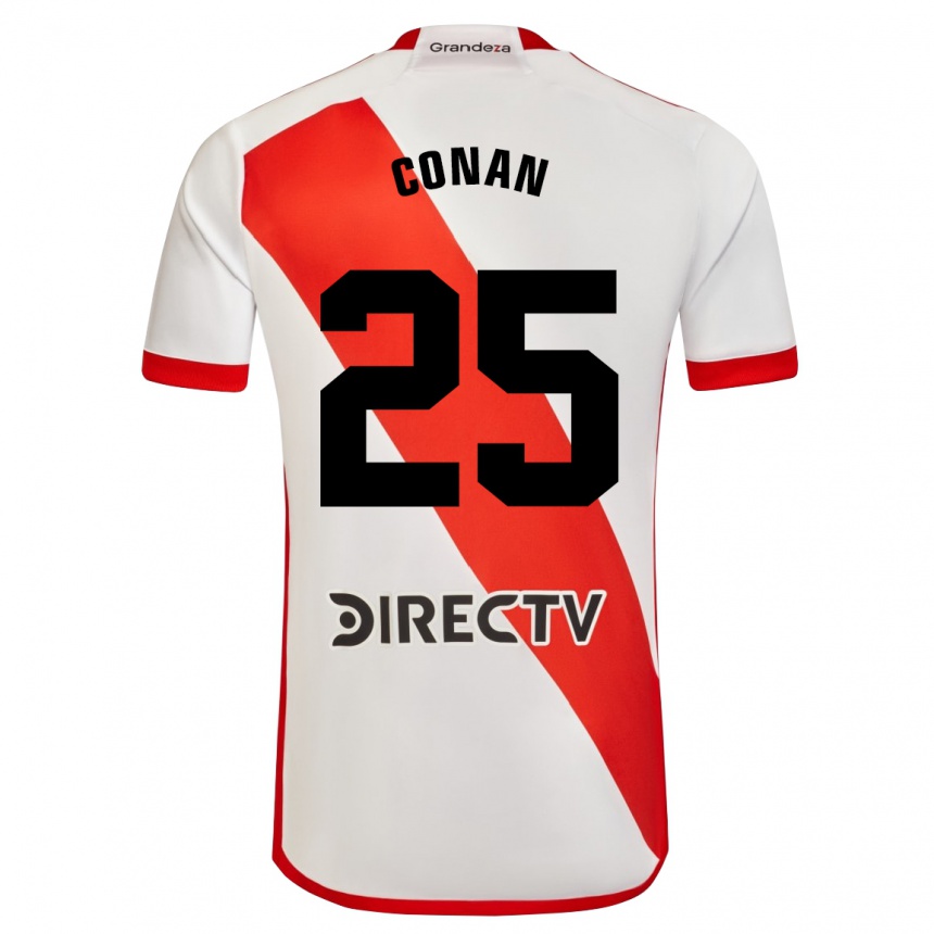 Férfi Labdarúgás Conan Ledesma #25 Fehér Piros Hazai Jersey 2024/25 Mez Póló Ing