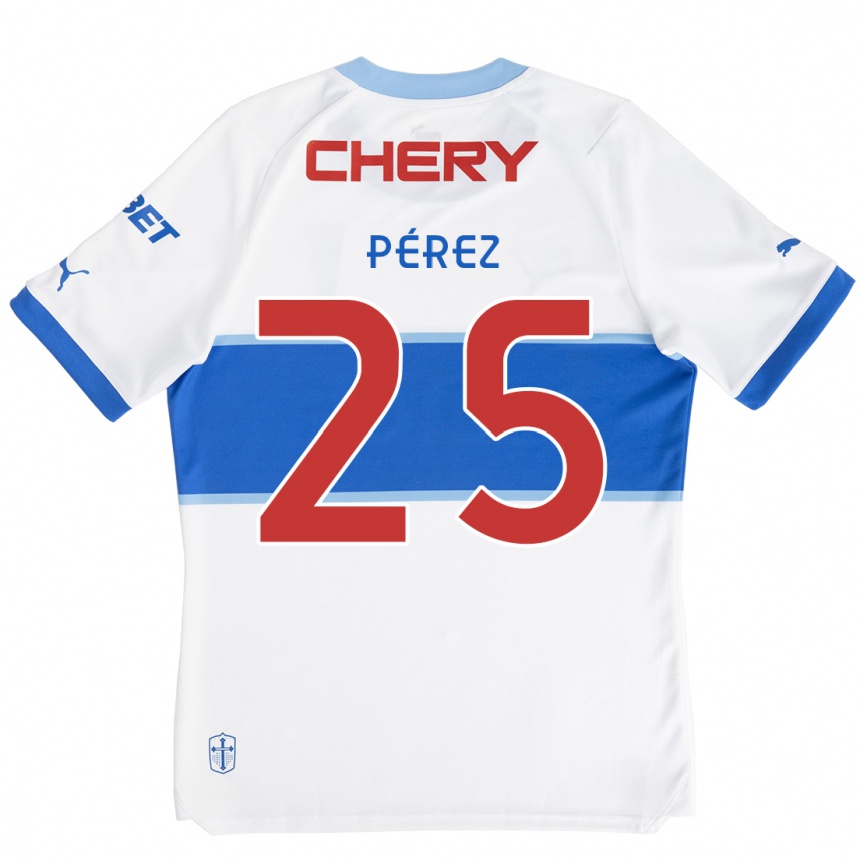 Férfi Labdarúgás Sebastián Pérez #25 Fehér Kék Hazai Jersey 2024/25 Mez Póló Ing