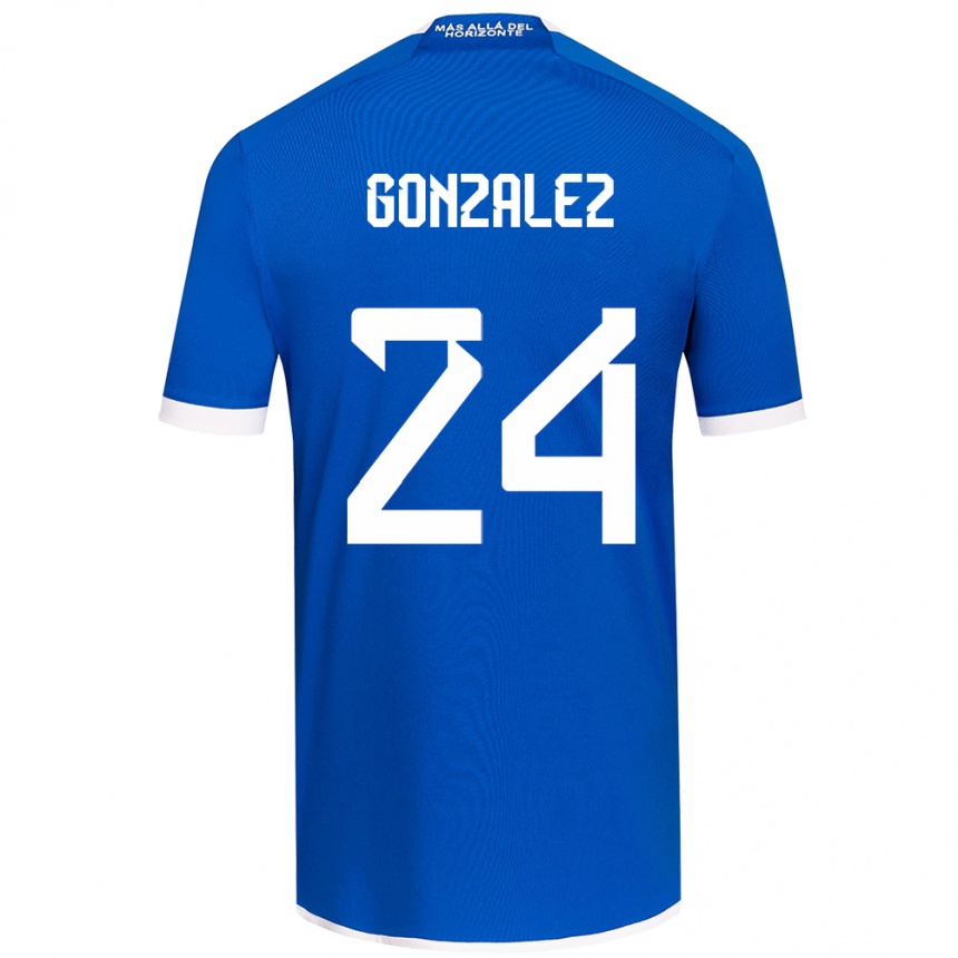 Férfi Labdarúgás Emma González #24 Kék Fehér Hazai Jersey 2024/25 Mez Póló Ing