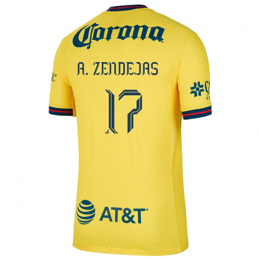 Férfi Labdarúgás Alejandro Zendejas #17 Sárga Kék Hazai Jersey 2024/25 Mez Póló Ing