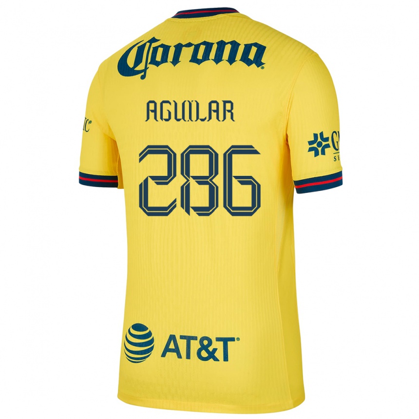 Férfi Labdarúgás Nicolás Aguilar #286 Sárga Kék Hazai Jersey 2024/25 Mez Póló Ing