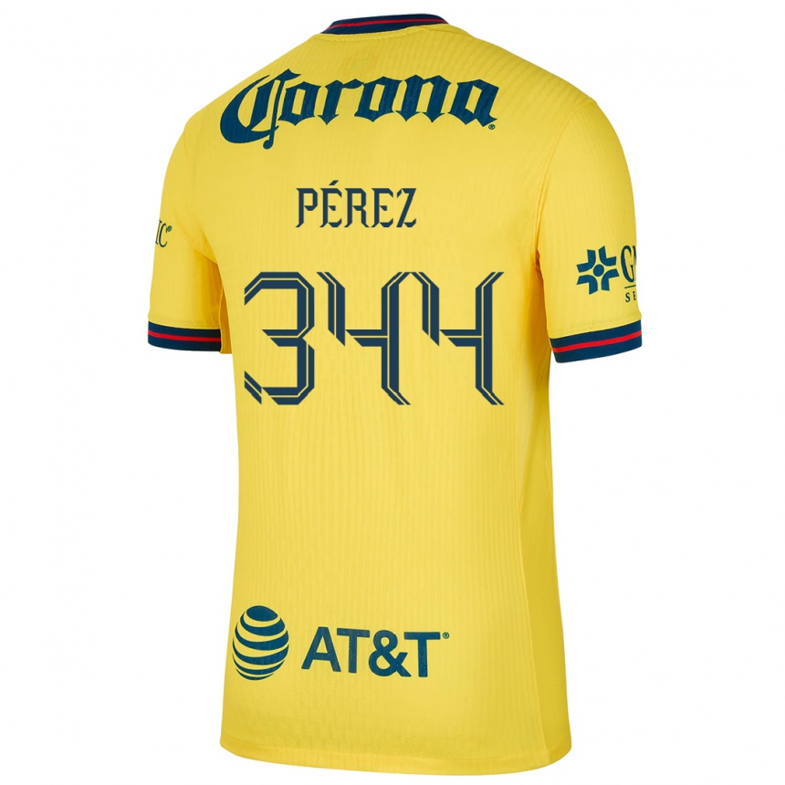 Férfi Labdarúgás Froylan Pérez #344 Sárga Kék Hazai Jersey 2024/25 Mez Póló Ing