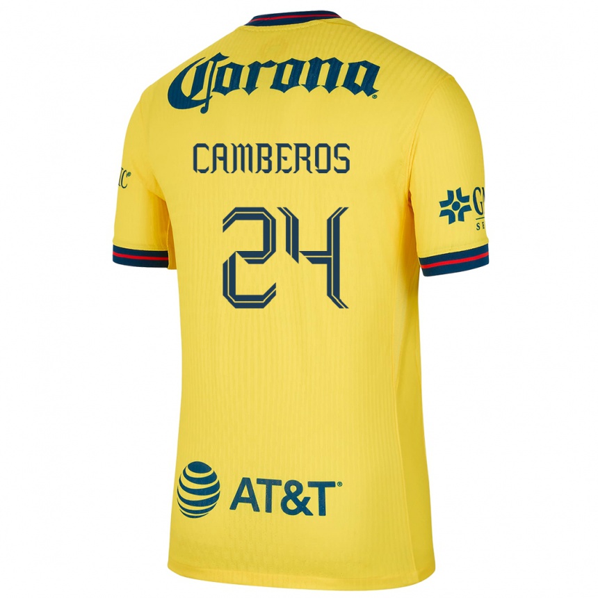 Férfi Labdarúgás Scarlett Camberos #24 Sárga Kék Hazai Jersey 2024/25 Mez Póló Ing