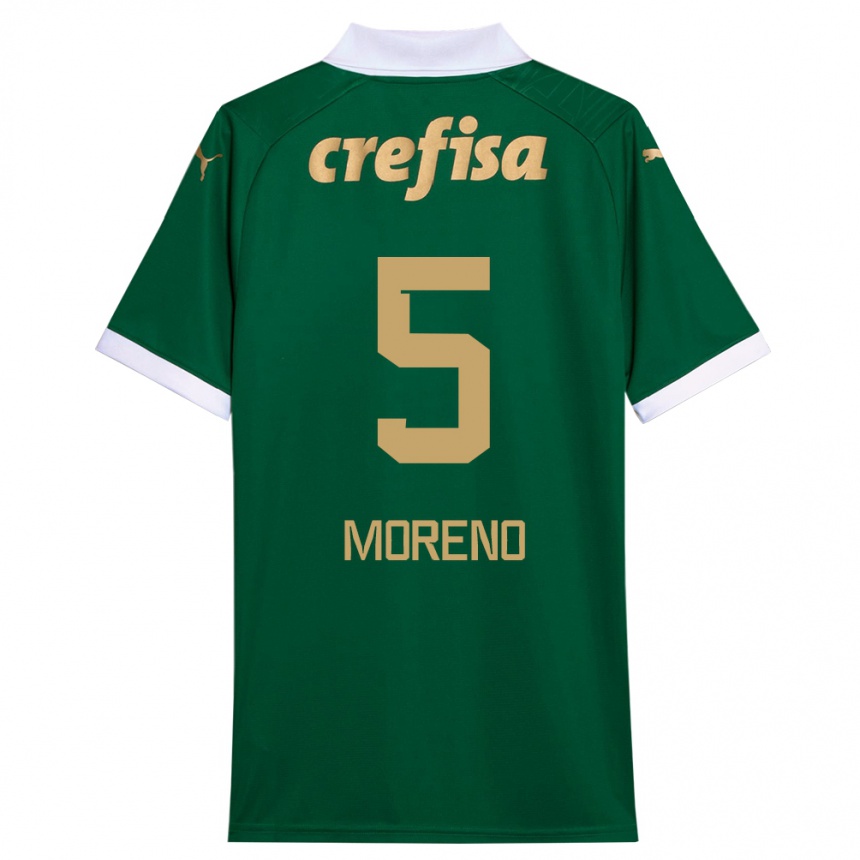 Férfi Labdarúgás Aníbal Moreno #5 Zöld Fehér Hazai Jersey 2024/25 Mez Póló Ing