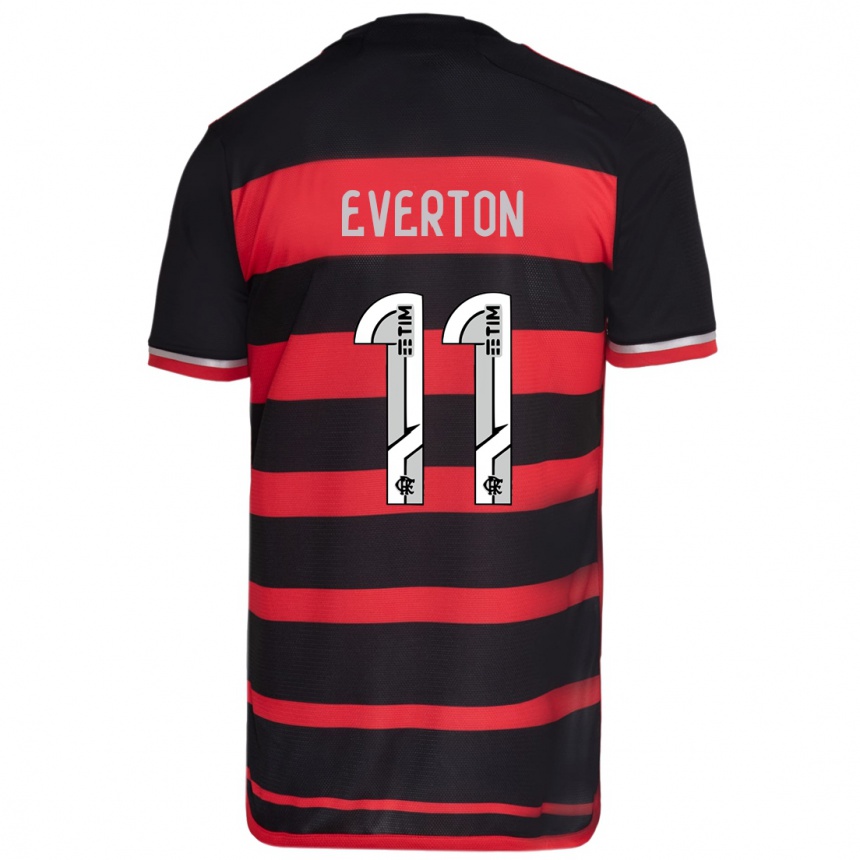 Férfi Labdarúgás Everton #11 Piros Fekete Hazai Jersey 2024/25 Mez Póló Ing