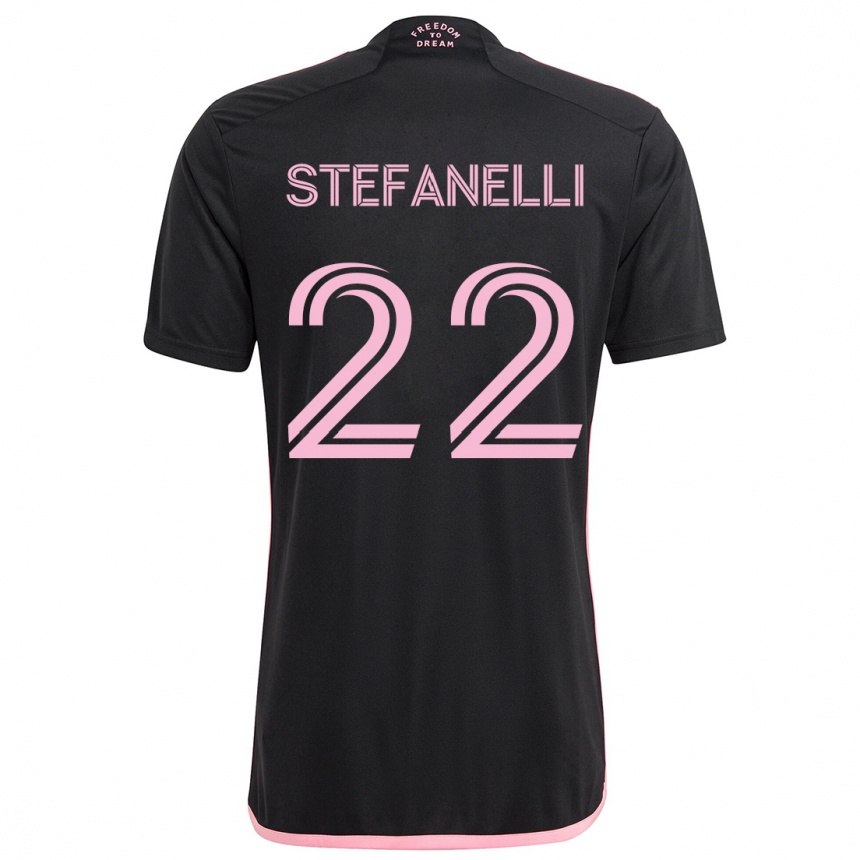 Férfi Labdarúgás Nicolás Stefanelli #22 Fekete Idegenbeli Jersey 2024/25 Mez Póló Ing