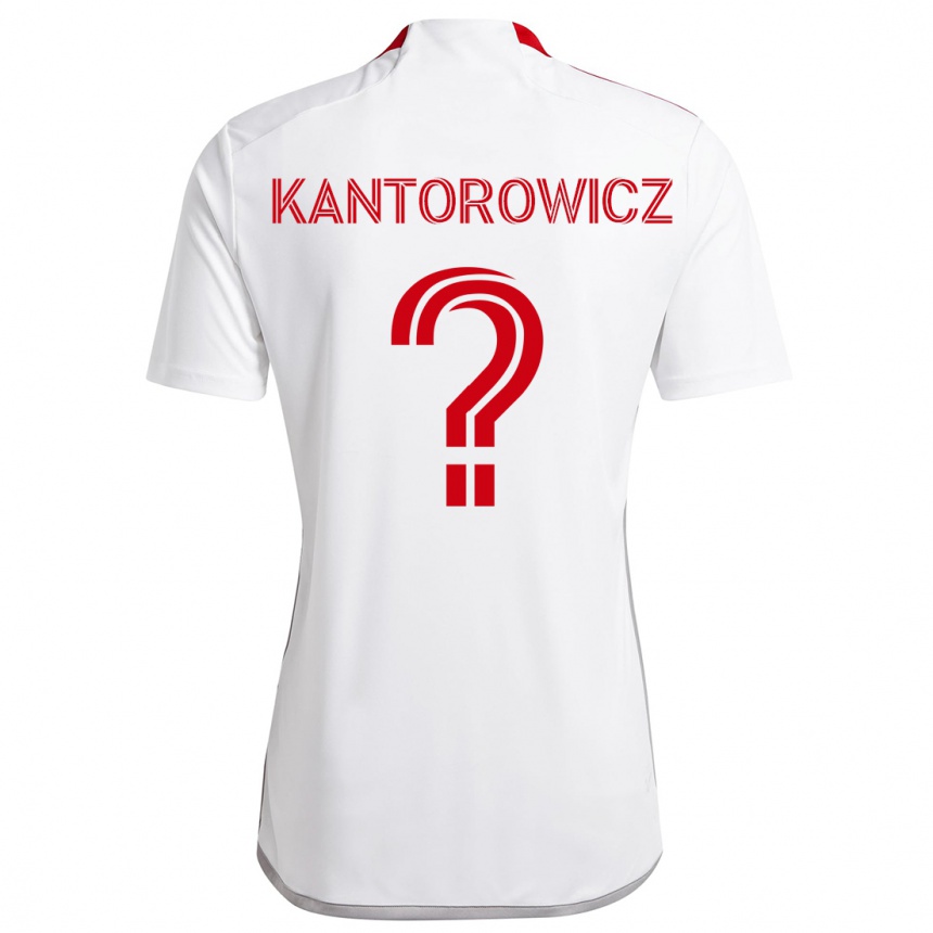 Férfi Labdarúgás Dominic Kantorowicz #0 Fehér Piros Idegenbeli Jersey 2024/25 Mez Póló Ing