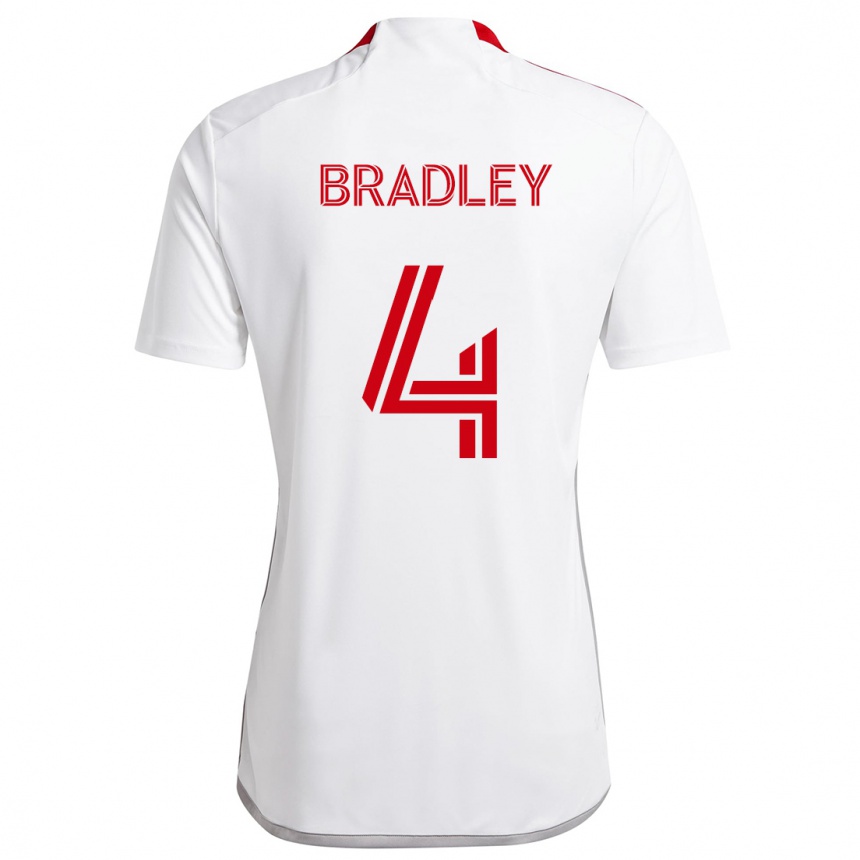 Férfi Labdarúgás Michael Bradley #4 Fehér Piros Idegenbeli Jersey 2024/25 Mez Póló Ing