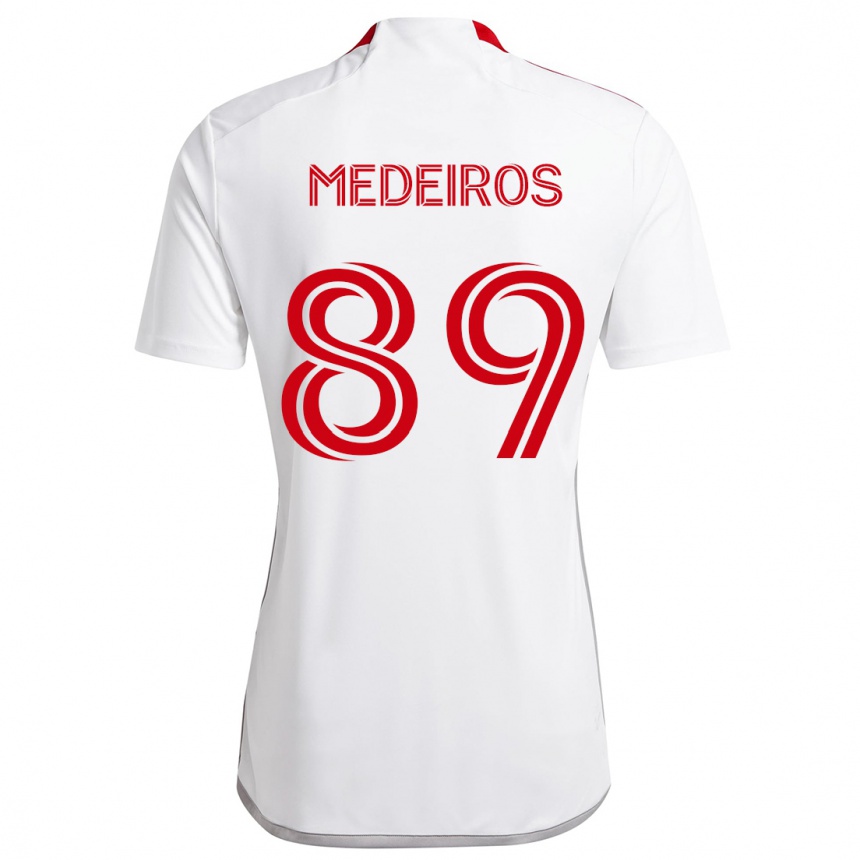 Férfi Labdarúgás Matthew Medeiros #89 Fehér Piros Idegenbeli Jersey 2024/25 Mez Póló Ing