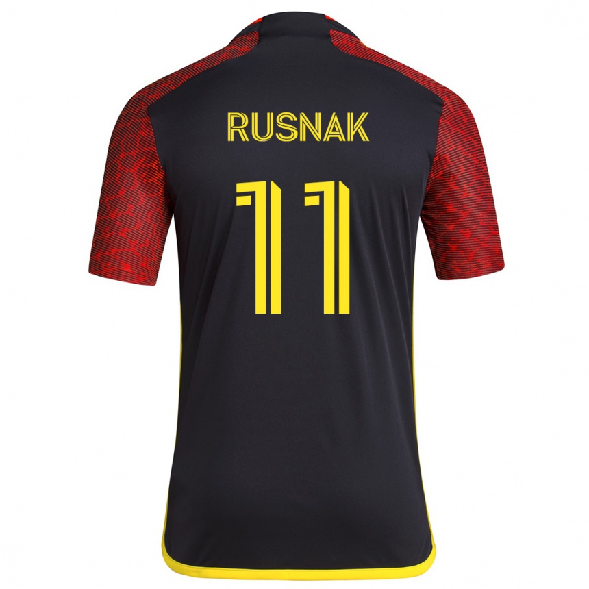 Férfi Labdarúgás Albert Rusnák #11 Piros Fekete Idegenbeli Jersey 2024/25 Mez Póló Ing