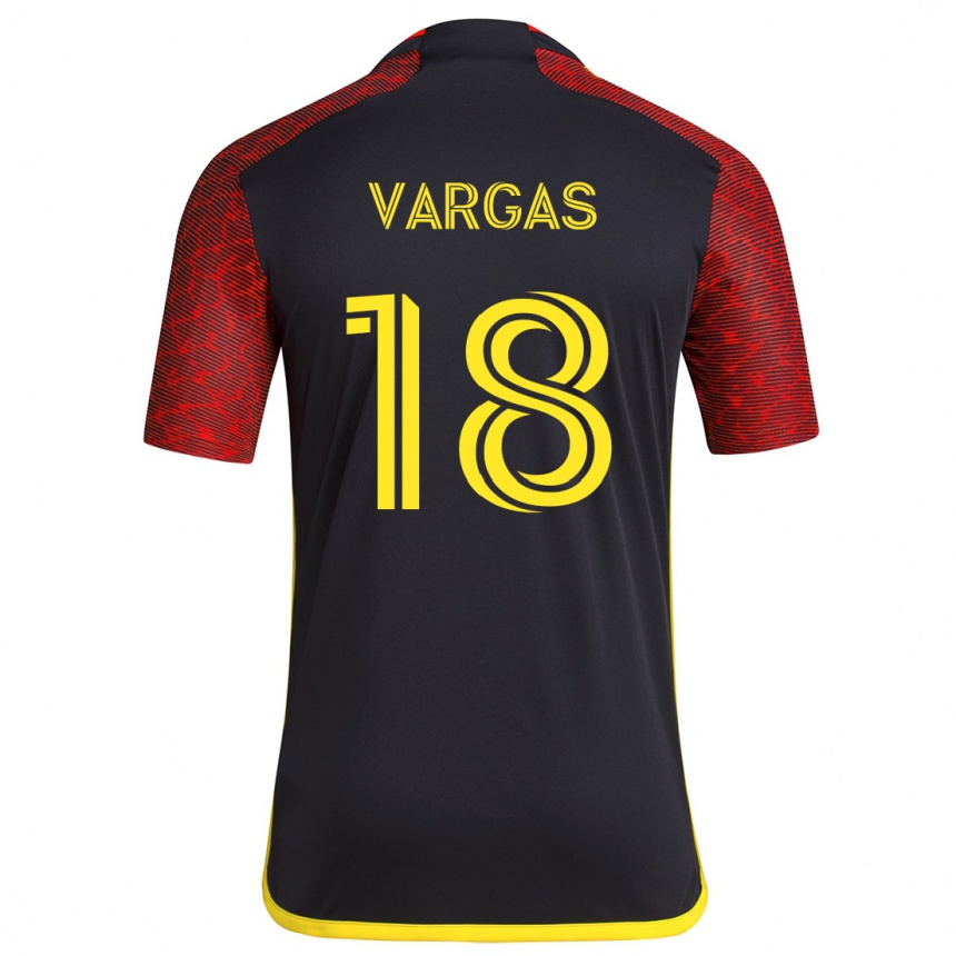 Férfi Labdarúgás Obed Vargas #18 Piros Fekete Idegenbeli Jersey 2024/25 Mez Póló Ing