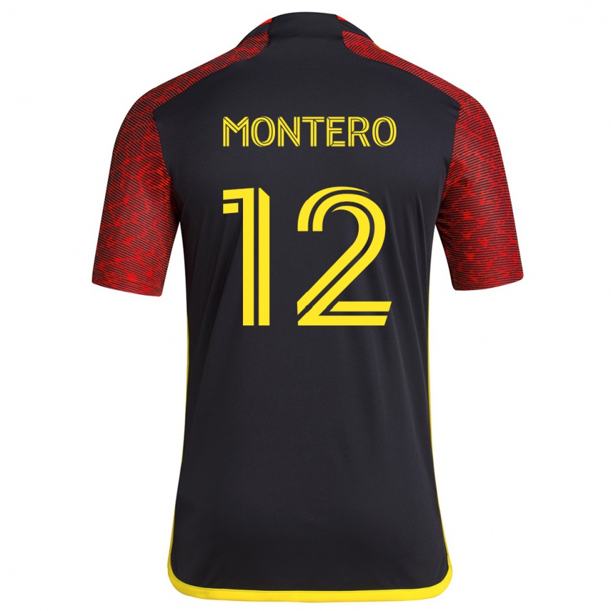 Férfi Labdarúgás Fredy Montero #12 Piros Fekete Idegenbeli Jersey 2024/25 Mez Póló Ing