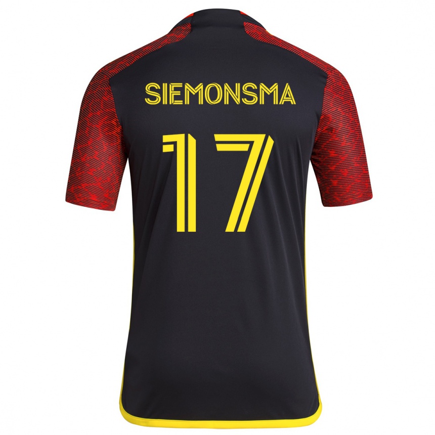 Férfi Labdarúgás Sianna Siemonsma #17 Piros Fekete Idegenbeli Jersey 2024/25 Mez Póló Ing