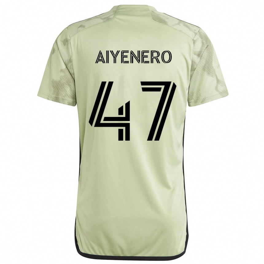 Férfi Labdarúgás Marius Aiyenero #47 Világos Zöld Idegenbeli Jersey 2024/25 Mez Póló Ing