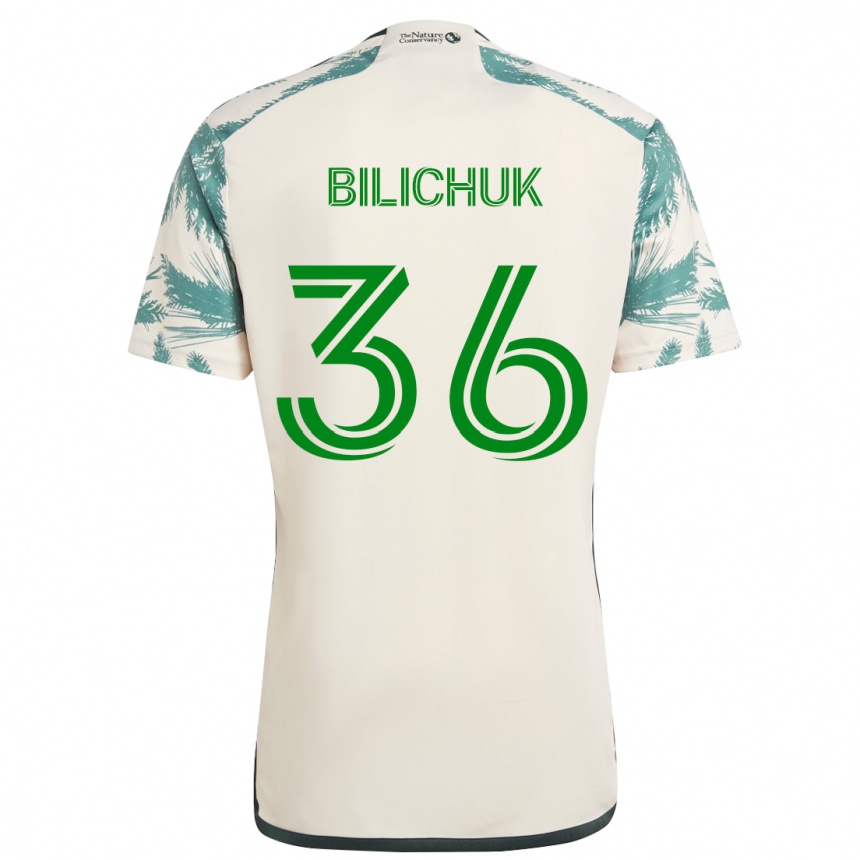 Férfi Labdarúgás Ryan Bilichuk #36 Bézs Barna Idegenbeli Jersey 2024/25 Mez Póló Ing