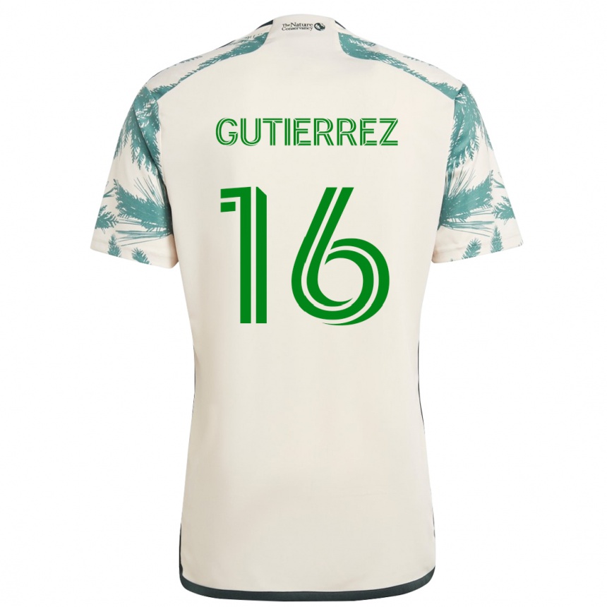 Férfi Labdarúgás Diego Gutiérrez #16 Bézs Barna Idegenbeli Jersey 2024/25 Mez Póló Ing