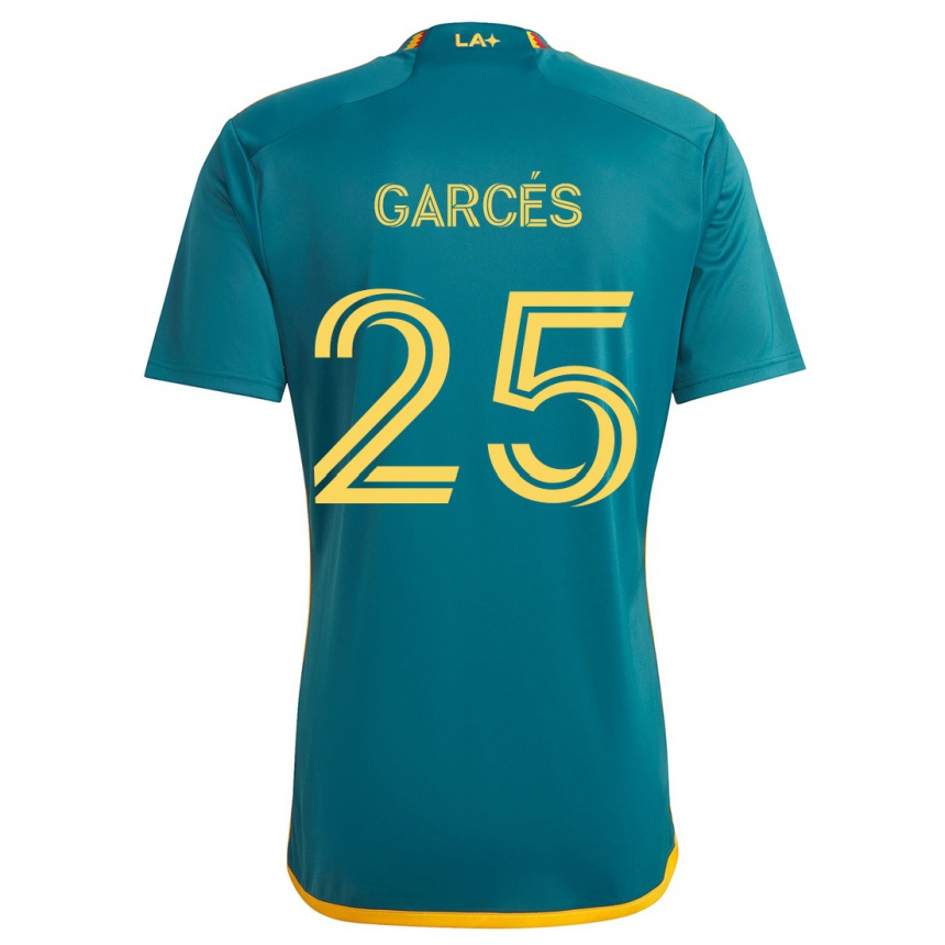 Férfi Labdarúgás Carlos Garcés #25 Green Yellow Idegenbeli Jersey 2024/25 Mez Póló Ing