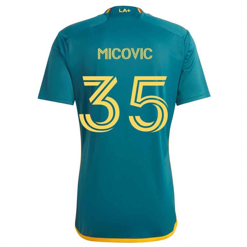 Férfi Labdarúgás Novak Micovic #35 Green Yellow Idegenbeli Jersey 2024/25 Mez Póló Ing