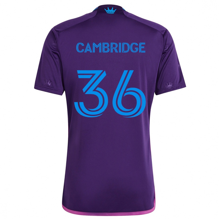 Férfi Labdarúgás Brandon Cambridge #36 Lila Kék Idegenbeli Jersey 2024/25 Mez Póló Ing