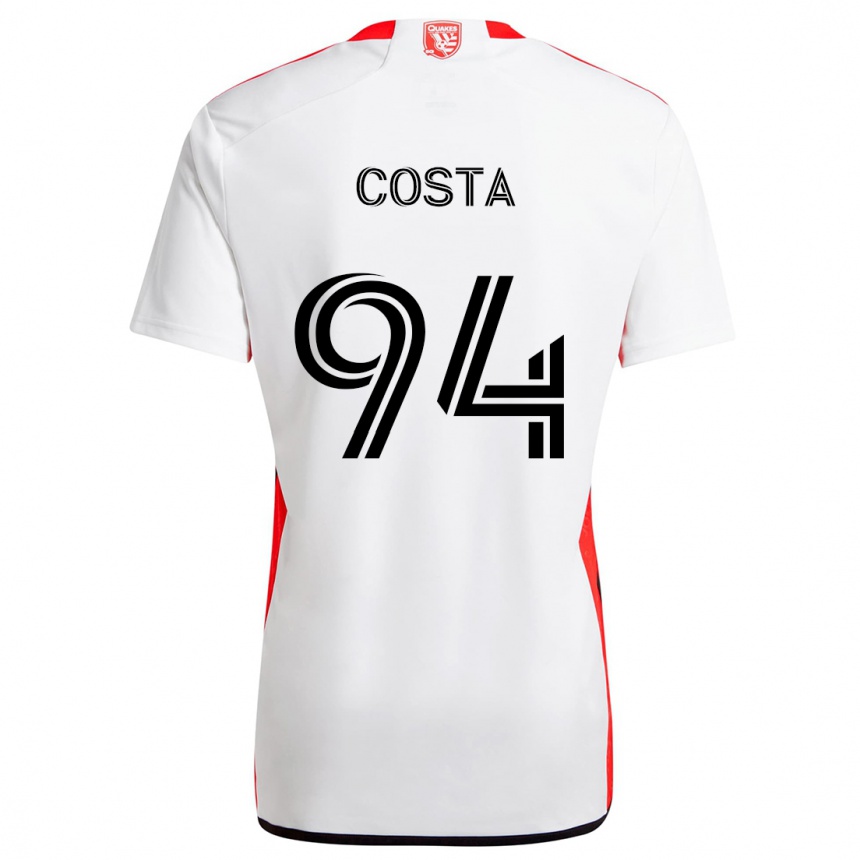 Férfi Labdarúgás Vítor Costa #94 Fehér Piros Idegenbeli Jersey 2024/25 Mez Póló Ing