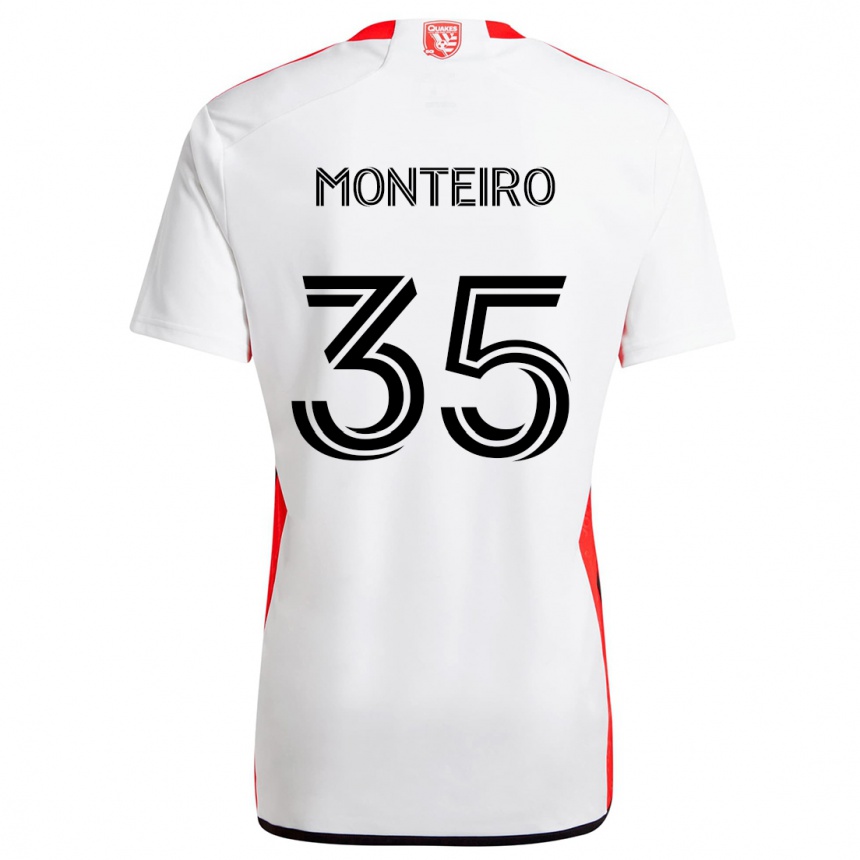 Férfi Labdarúgás Jamiro Monteiro #35 Fehér Piros Idegenbeli Jersey 2024/25 Mez Póló Ing