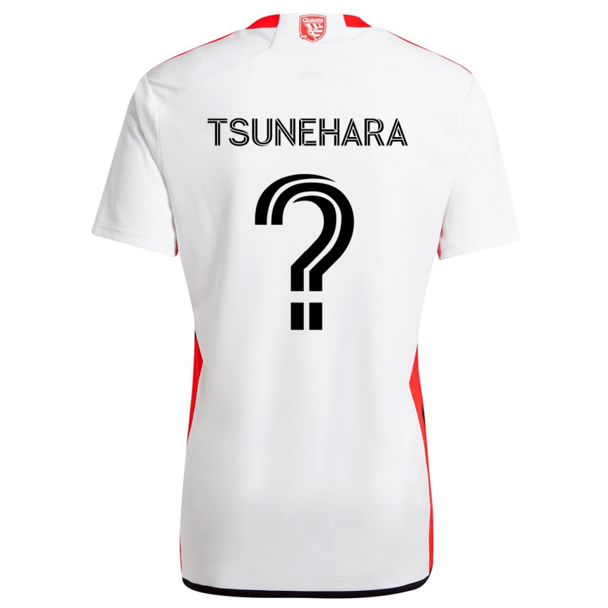 Férfi Labdarúgás Roka Tsunehara #0 Fehér Piros Idegenbeli Jersey 2024/25 Mez Póló Ing