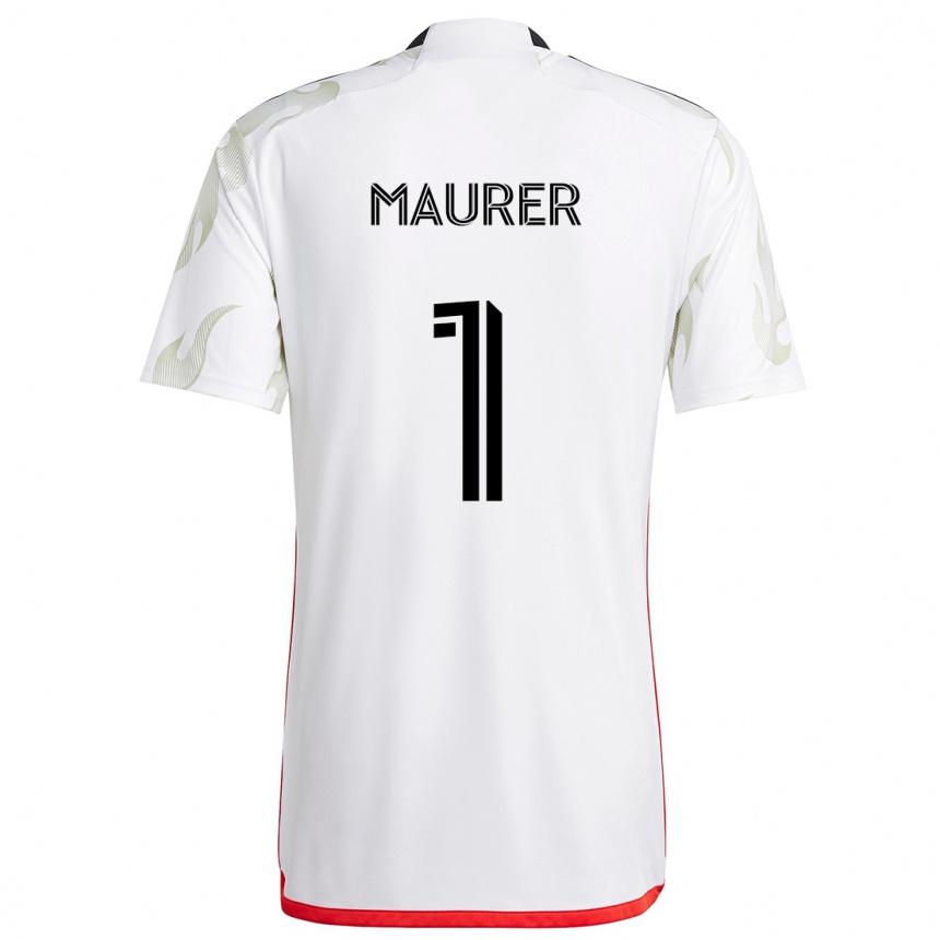 Férfi Labdarúgás Jimmy Maurer #1 Fehér Piros Fekete Idegenbeli Jersey 2024/25 Mez Póló Ing