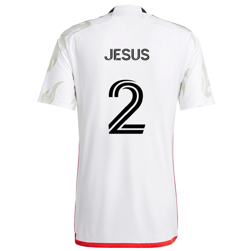 Férfi Labdarúgás Geovane Jesus #2 Fehér Piros Fekete Idegenbeli Jersey 2024/25 Mez Póló Ing