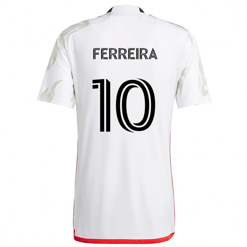 Férfi Labdarúgás Jesús Ferreira #10 Fehér Piros Fekete Idegenbeli Jersey 2024/25 Mez Póló Ing