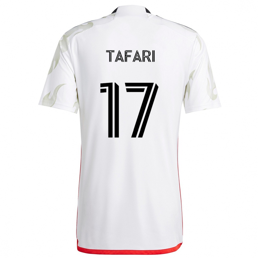 Férfi Labdarúgás Nkosi Tafari #17 Fehér Piros Fekete Idegenbeli Jersey 2024/25 Mez Póló Ing