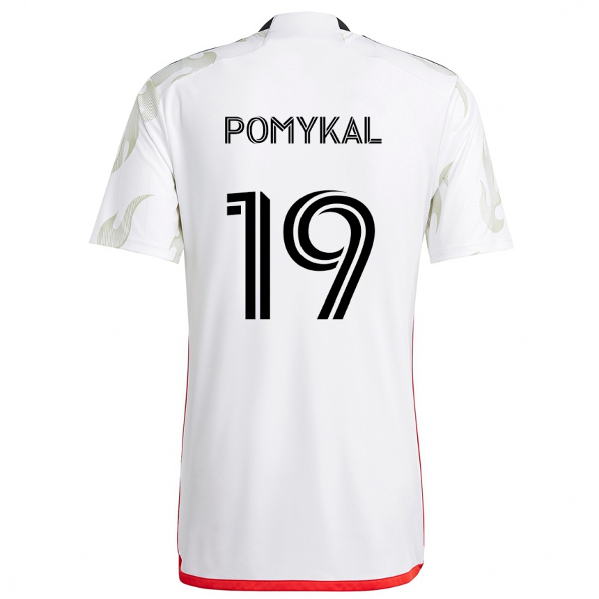 Férfi Labdarúgás Paxton Pomykal #19 Fehér Piros Fekete Idegenbeli Jersey 2024/25 Mez Póló Ing