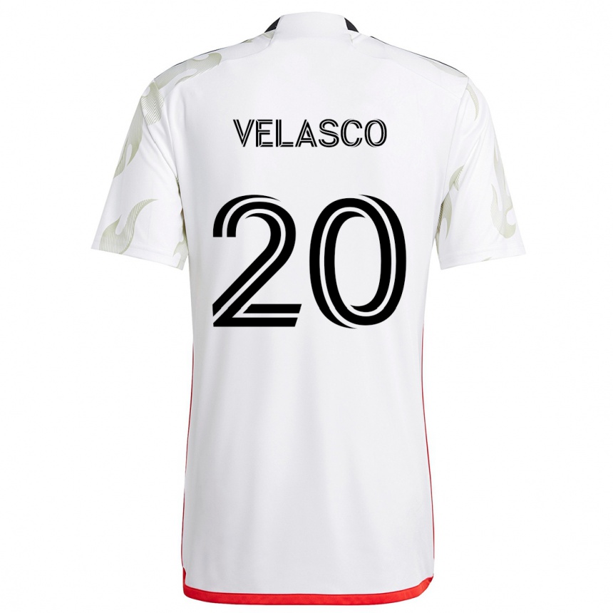 Férfi Labdarúgás Alan Velasco #20 Fehér Piros Fekete Idegenbeli Jersey 2024/25 Mez Póló Ing