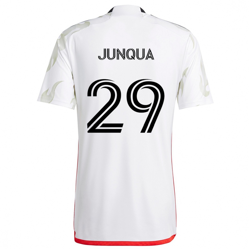 Férfi Labdarúgás Sam Junqua #29 Fehér Piros Fekete Idegenbeli Jersey 2024/25 Mez Póló Ing