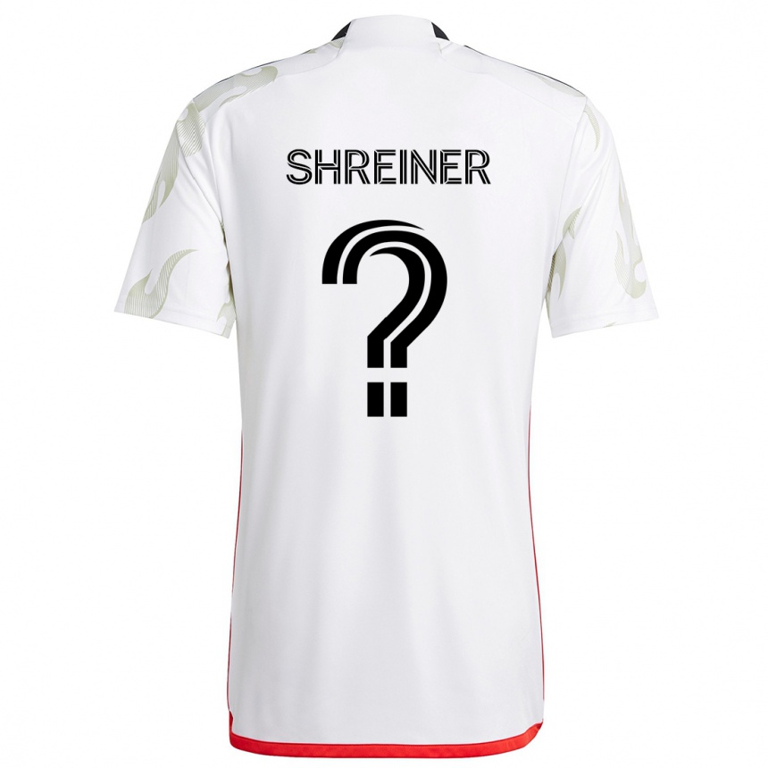 Férfi Labdarúgás Luke Shreiner #0 Fehér Piros Fekete Idegenbeli Jersey 2024/25 Mez Póló Ing