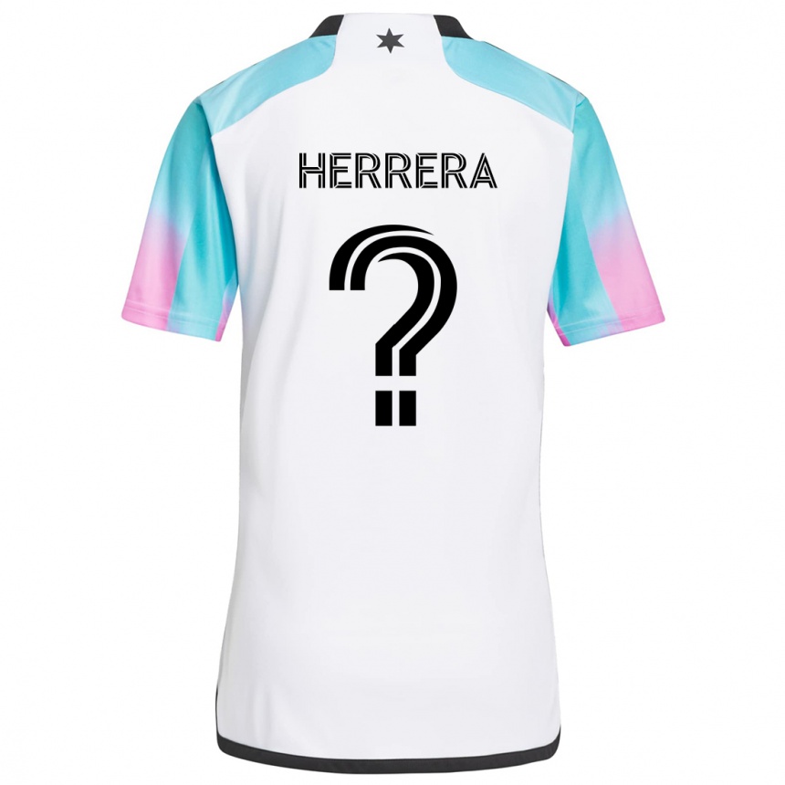 Férfi Labdarúgás Oscar Herrera #0 Fehér Kék Fekete Idegenbeli Jersey 2024/25 Mez Póló Ing