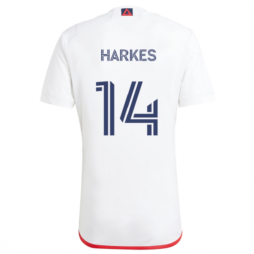 Férfi Labdarúgás Ian Harkes #14 Fehér Piros Idegenbeli Jersey 2024/25 Mez Póló Ing