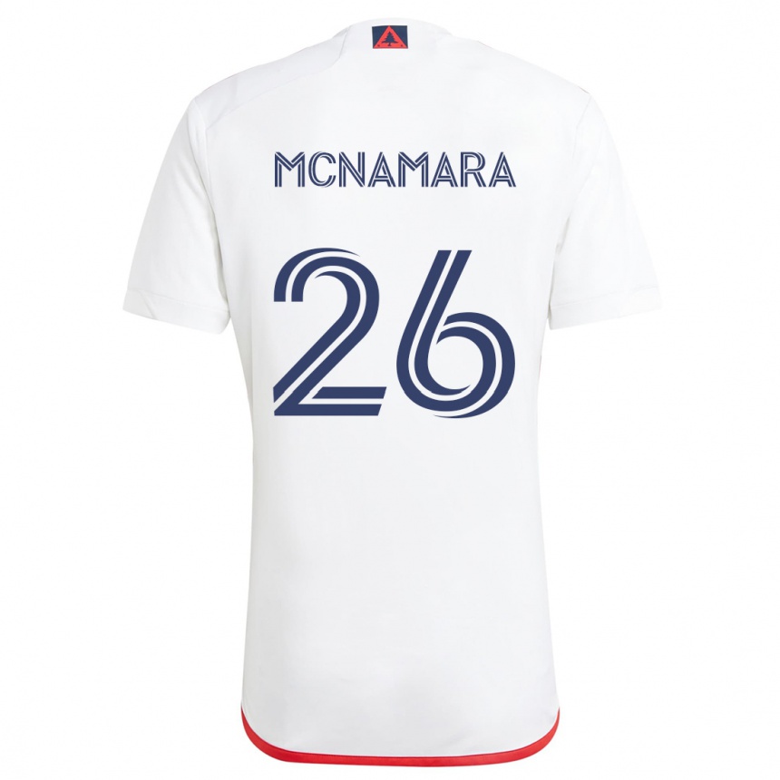 Férfi Labdarúgás Tommy Mcnamara #26 Fehér Piros Idegenbeli Jersey 2024/25 Mez Póló Ing