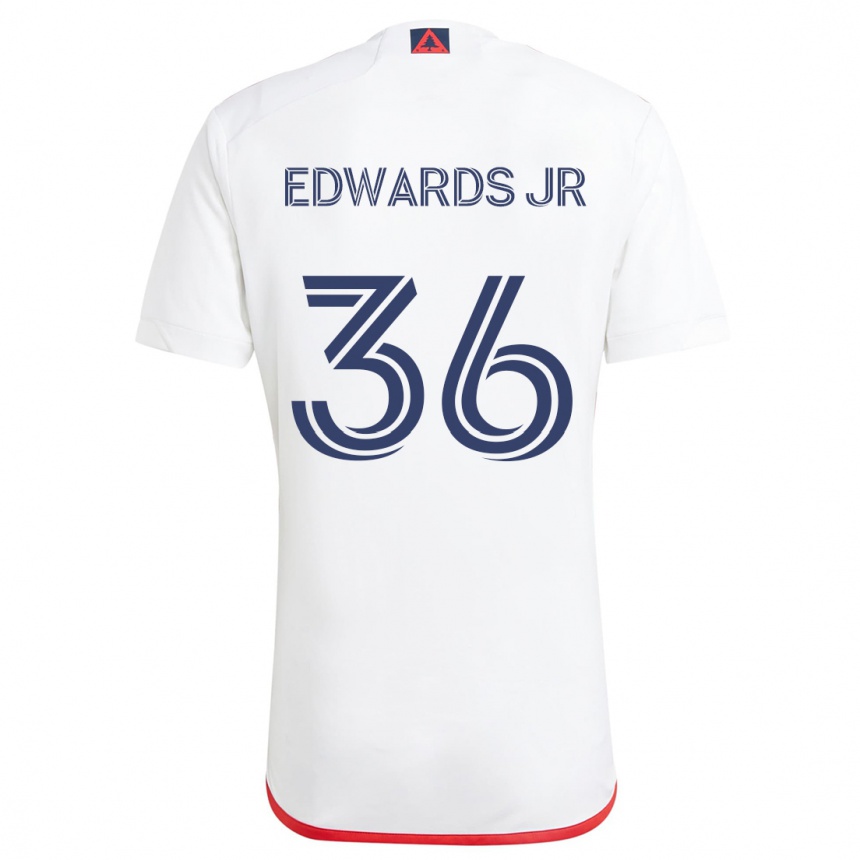 Férfi Labdarúgás Earl Edwards Jr. #36 Fehér Piros Idegenbeli Jersey 2024/25 Mez Póló Ing