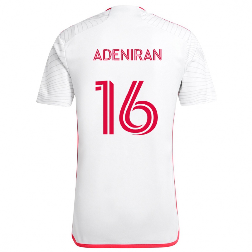 Férfi Labdarúgás Samuel Adeniran #16 Fehér Piros Idegenbeli Jersey 2024/25 Mez Póló Ing