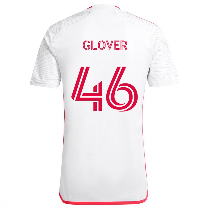 Férfi Labdarúgás Caden Glover #46 Fehér Piros Idegenbeli Jersey 2024/25 Mez Póló Ing