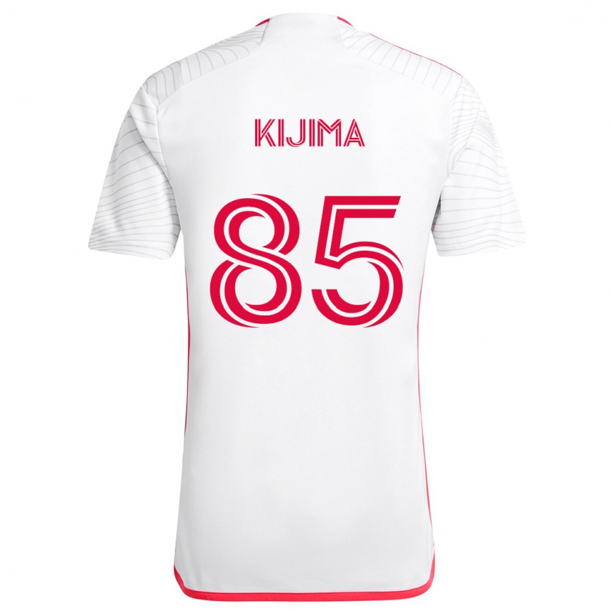 Férfi Labdarúgás Hosei Kijima #85 Fehér Piros Idegenbeli Jersey 2024/25 Mez Póló Ing