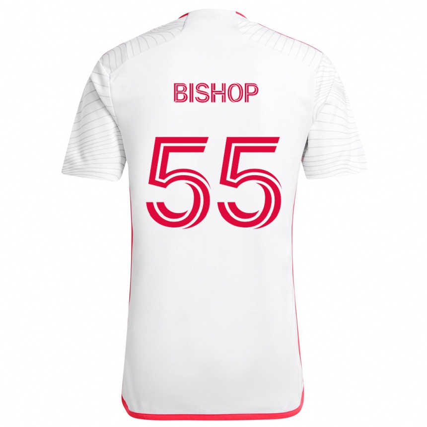 Férfi Labdarúgás Nick Bishop #55 Fehér Piros Idegenbeli Jersey 2024/25 Mez Póló Ing