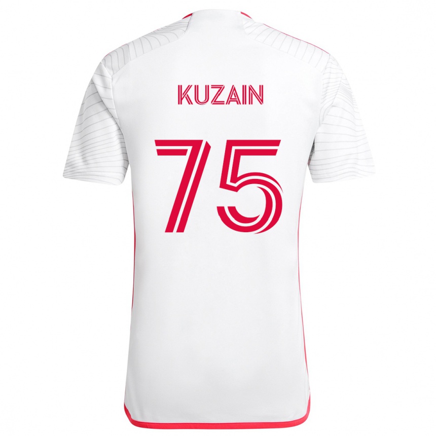 Férfi Labdarúgás Wan Kuzain #75 Fehér Piros Idegenbeli Jersey 2024/25 Mez Póló Ing