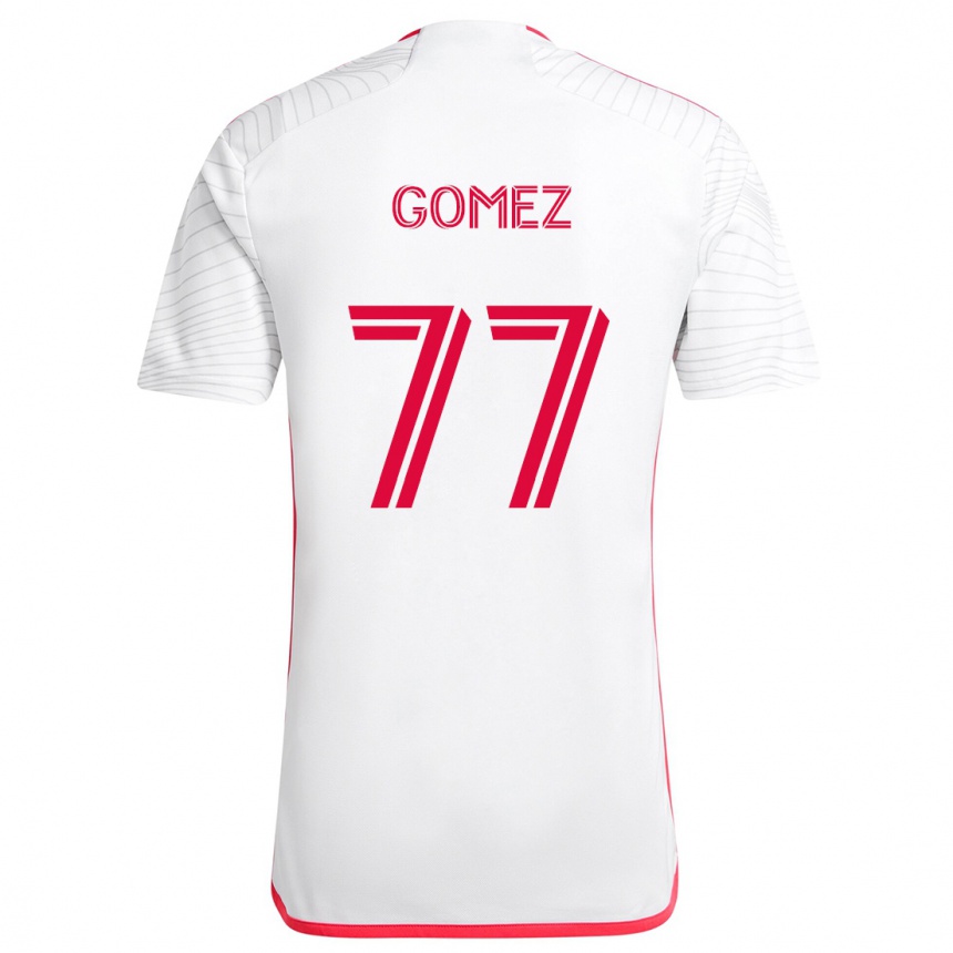 Férfi Labdarúgás Sam Gomez #77 Fehér Piros Idegenbeli Jersey 2024/25 Mez Póló Ing