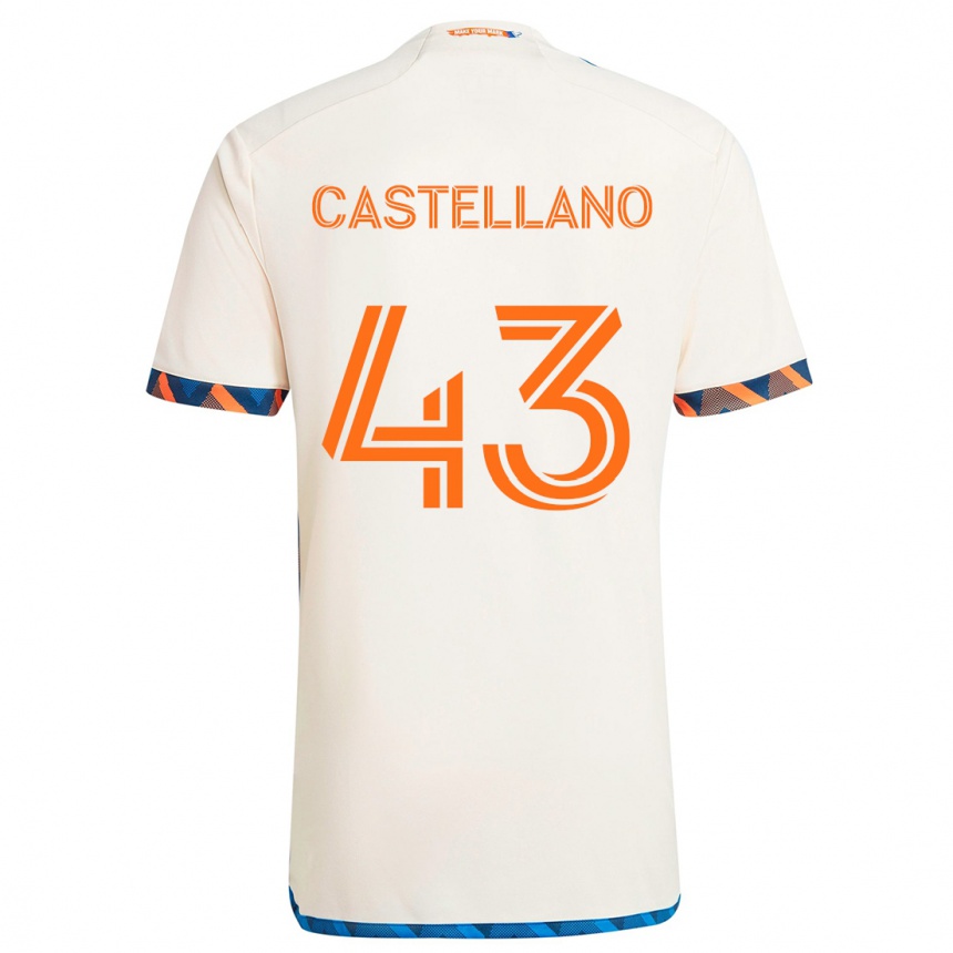 Férfi Labdarúgás Jesús Castellano #43 Fehér Narancs Idegenbeli Jersey 2024/25 Mez Póló Ing