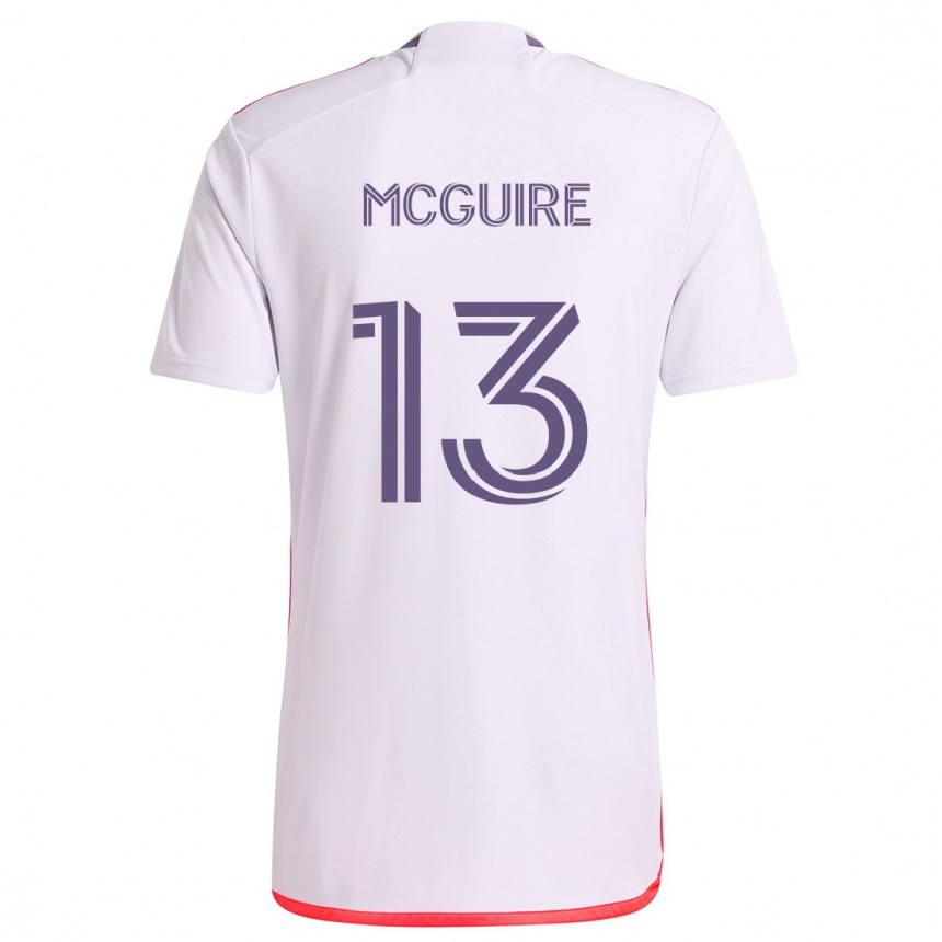 Férfi Labdarúgás Duncan Mcguire #13 Fehér Piros Lila Idegenbeli Jersey 2024/25 Mez Póló Ing