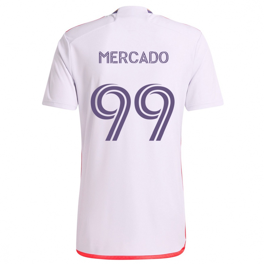 Férfi Labdarúgás Carlos Mercado #99 Fehér Piros Lila Idegenbeli Jersey 2024/25 Mez Póló Ing