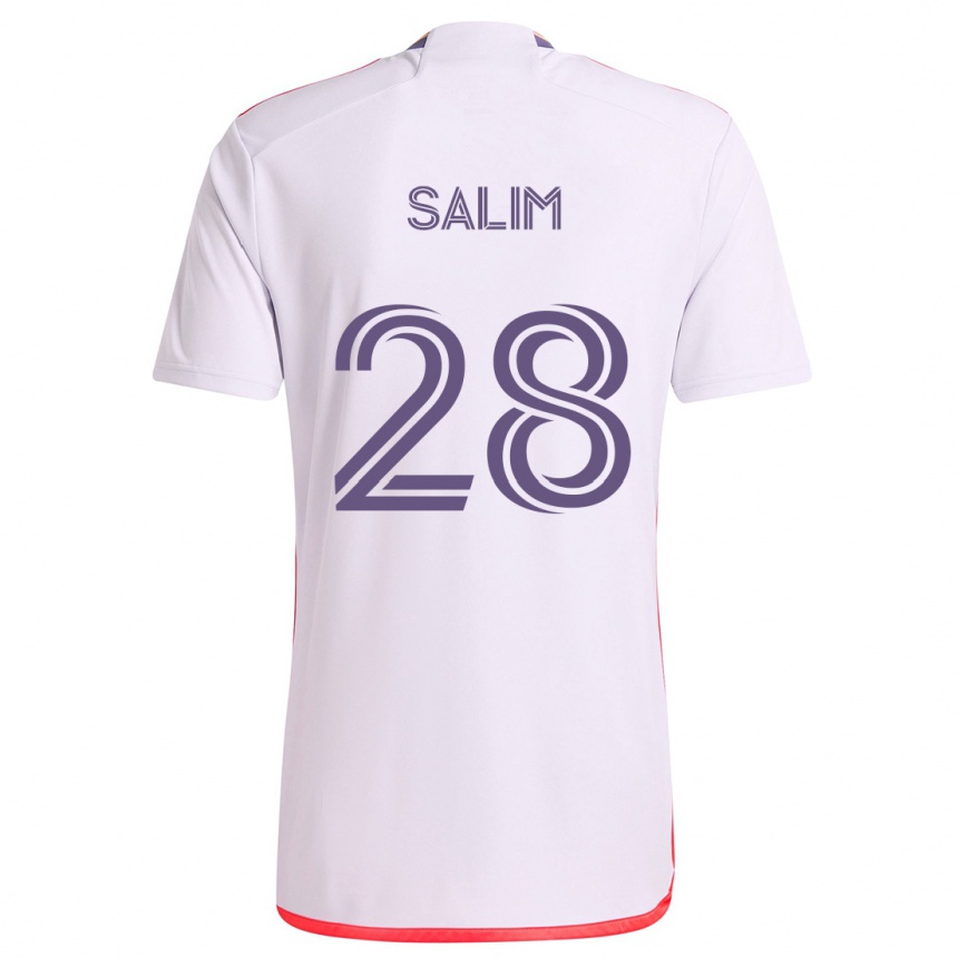 Férfi Labdarúgás Abdi Salim #28 Fehér Piros Lila Idegenbeli Jersey 2024/25 Mez Póló Ing